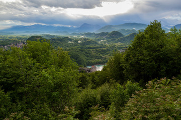 The Braided stream of the River Tagliamiento in Italian Alps