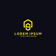 Abstract vector logo combines house and the letter S.