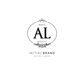 A L AL Beauty vector initial logo, handwriting logo of initial signature, wedding, fashion, jewerly, boutique, floral and botanical with creative template for any company or business.