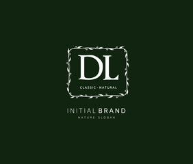 D L DL Beauty vector initial logo, handwriting logo of initial signature, wedding, fashion, jewerly, boutique, floral and botanical with creative template for any company or business.