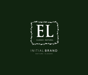 E L EL Beauty vector initial logo, handwriting logo of initial signature, wedding, fashion, jewerly, boutique, floral and botanical with creative template for any company or business.