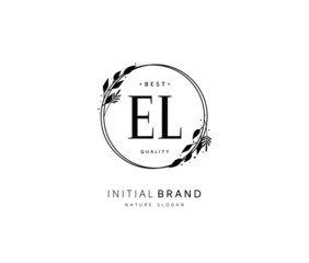 E L EL Beauty vector initial logo, handwriting logo of initial signature, wedding, fashion, jewerly, boutique, floral and botanical with creative template for any company or business.