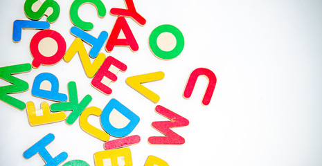 Close up education toys Alphabet letters