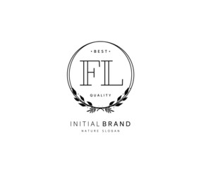 F L FL Beauty vector initial logo, handwriting logo of initial signature, wedding, fashion, jewerly, boutique, floral and botanical with creative template for any company or business.