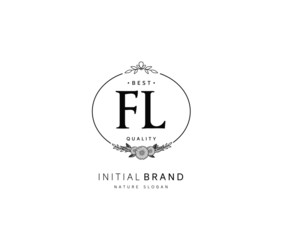 F L FL Beauty vector initial logo, handwriting logo of initial signature, wedding, fashion, jewerly, boutique, floral and botanical with creative template for any company or business.