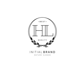 H L HL Beauty vector initial logo, handwriting logo of initial signature, wedding, fashion, jewerly, boutique, floral and botanical with creative template for any company or business.