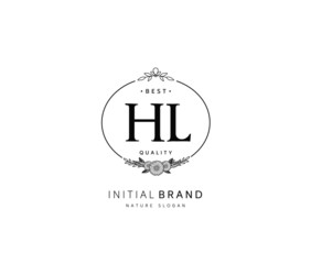 H L HL Beauty vector initial logo, handwriting logo of initial signature, wedding, fashion, jewerly, boutique, floral and botanical with creative template for any company or business.