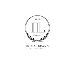 I L IL Beauty vector initial logo, handwriting logo of initial signature, wedding, fashion, jewerly, boutique, floral and botanical with creative template for any company or business.