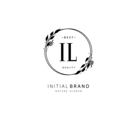 I L IL Beauty vector initial logo, handwriting logo of initial signature, wedding, fashion, jewerly, boutique, floral and botanical with creative template for any company or business.