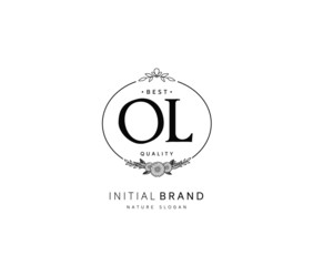 O L OL Beauty vector initial logo, handwriting logo of initial signature, wedding, fashion, jewerly, boutique, floral and botanical with creative template for any company or business.