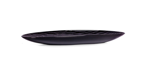 black plate on white background