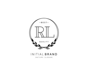 R L RL Beauty vector initial logo, handwriting logo of initial signature, wedding, fashion, jewerly, boutique, floral and botanical with creative template for any company or business.