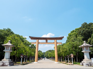 Giant wooden Tori gate