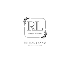 R L RL Beauty vector initial logo, handwriting logo of initial signature, wedding, fashion, jewerly, boutique, floral and botanical with creative template for any company or business.