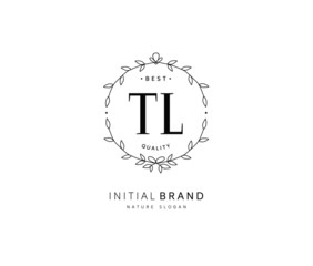 T L TL Beauty vector initial logo, handwriting logo of initial signature, wedding, fashion, jewerly, boutique, floral and botanical with creative template for any company or business.
