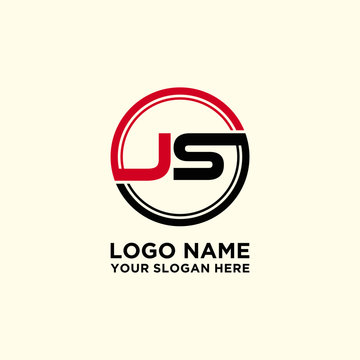 Circle logo with the letter JS inside. letters connecting with circles. Logo circle modern abstract