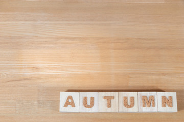 Ａｕｔｕｍｎ,秋,木板の上の文字,コピースペース