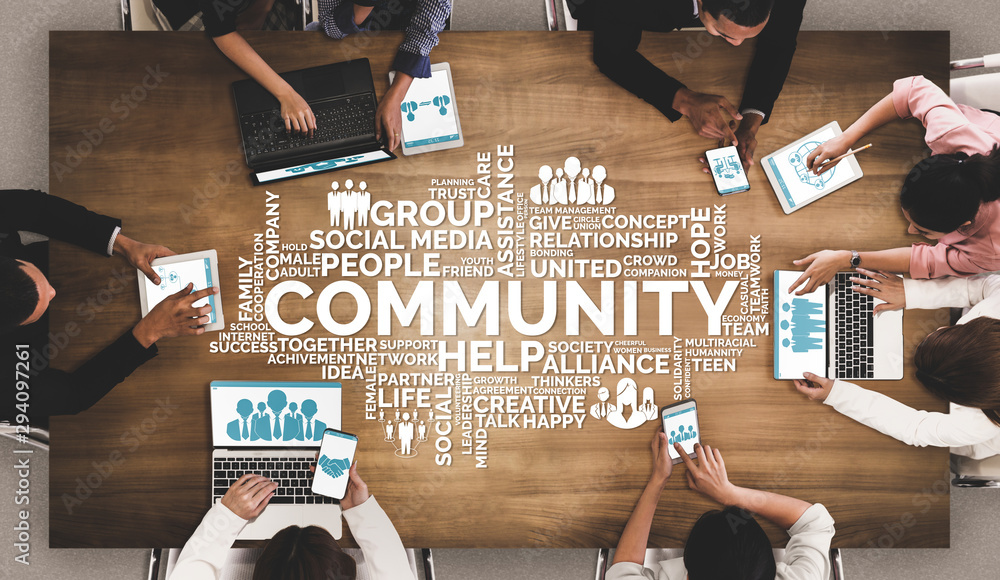 Poster human resources recruitment and people networking concept. modern graphic interface showing professi