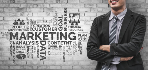 Digital Marketing Technology Solution for Online Business Concept - Graphic interface showing...