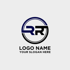 Circle logo with the letter RR inside. letters connecting with circles. Logo circle modern abstract