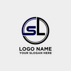 Circle logo with the letter SL inside. letters connecting with circles. Logo circle modern abstract