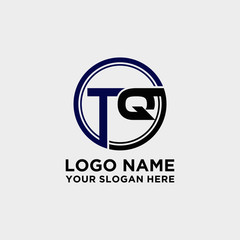 Fototapeta premium Circle logo with the letter TQ inside. letters connecting with circles. Logo circle modern abstract