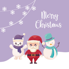 merry christmas label with icons of xmas