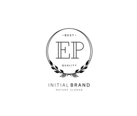 E P EP Beauty vector initial logo, handwriting logo of initial signature, wedding, fashion, jewerly, boutique, floral and botanical with creative template for any company or business.