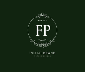 F P FP Beauty vector initial logo, handwriting logo of initial signature, wedding, fashion, jewerly, boutique, floral and botanical with creative template for any company or business.