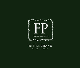 F P FP Beauty vector initial logo, handwriting logo of initial signature, wedding, fashion, jewerly, boutique, floral and botanical with creative template for any company or business.