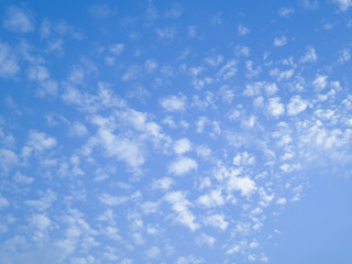 Fantastic white clouds with blue sky background. Abstract nature background.