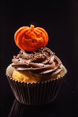 Halloween desserts on the black background