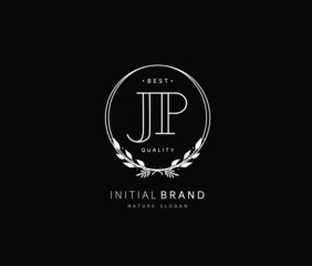 J P JP Beauty vector initial logo, handwriting logo of initial signature, wedding, fashion, jewerly, boutique, floral and botanical with creative template for any company or business.