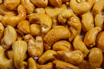 Background of roasted cashew nuts