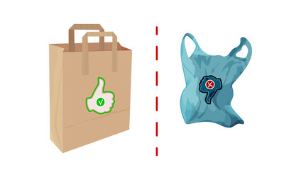 Paper and cellophane bags. Environmental and Waste Management Issues