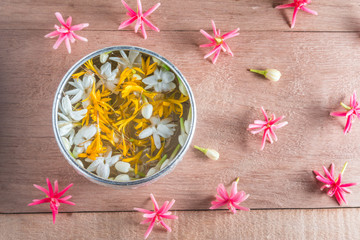 frangipani flower in a bowl	