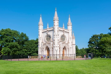 Gothic chapel in Alexandria park, Saint Petersburg, Russia