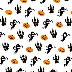 Halloween seamless pattern. Vector illustration. Best banner for Halloween party