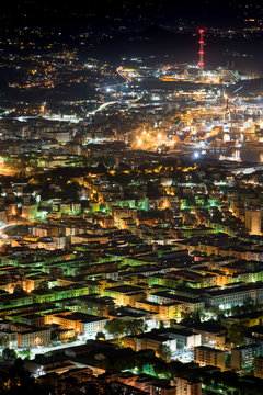 Rooftop View Of La Spezia, Italy At Night