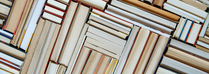 Books stack texture and background