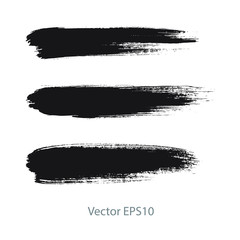 brush strokes watercolor background. Vector black paint