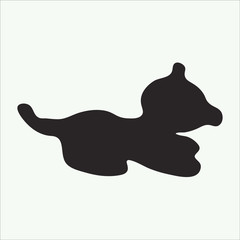 Black silhouette of a small toy dog