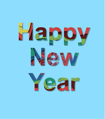 Happy New Year paper cut background