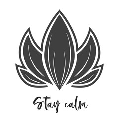 lotus flower, black vector, hand drawn minimalist style