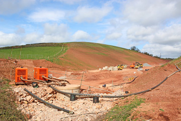Water pump on a construction site