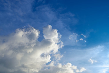beautiful cumulonimbus and blue sky background for forecast and meteorology concept