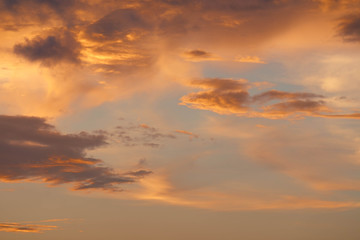 beautiful of Stratus cloud in sunset background for forecast and meteorology concept