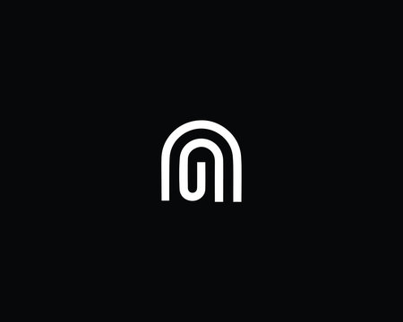 Creative Professional Trendy Letter NG GN Logo Design in Black and White Color , Initial Based Alphabet Icon Logo