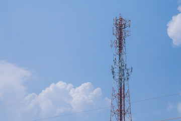 phone tower against blue sky