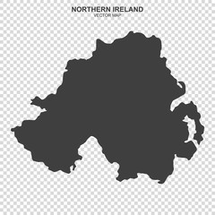 political map of Northern Ireland isolated on transparent background